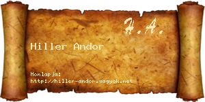 Hiller Andor névjegykártya
