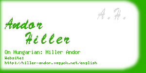 andor hiller business card